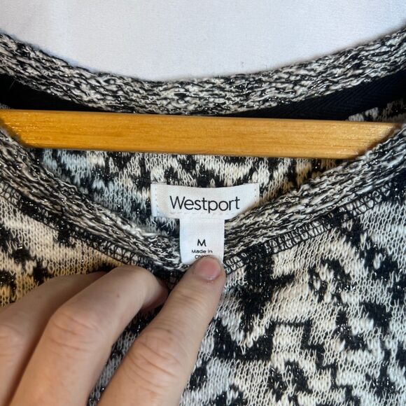 Westport Busy Maximalist Aztec Southwestern Knit Sweater Metallic Size Medium - Picture 6 of 9